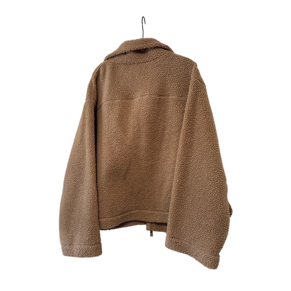 H&M Teddy Fleece Jacket Women’s XXL Brown Full Zip Sherpa Oversized Cozy - Picture 11 of 11